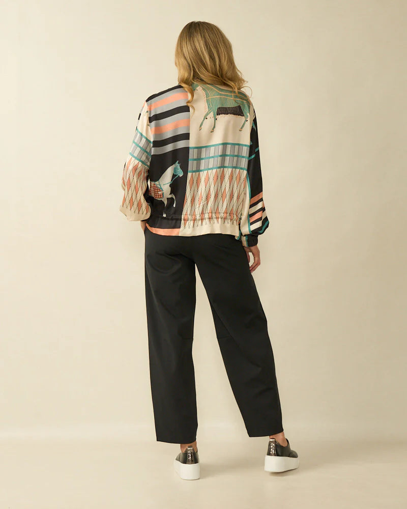 Deck by Decollage O/S Horse Print Bomber Jacket