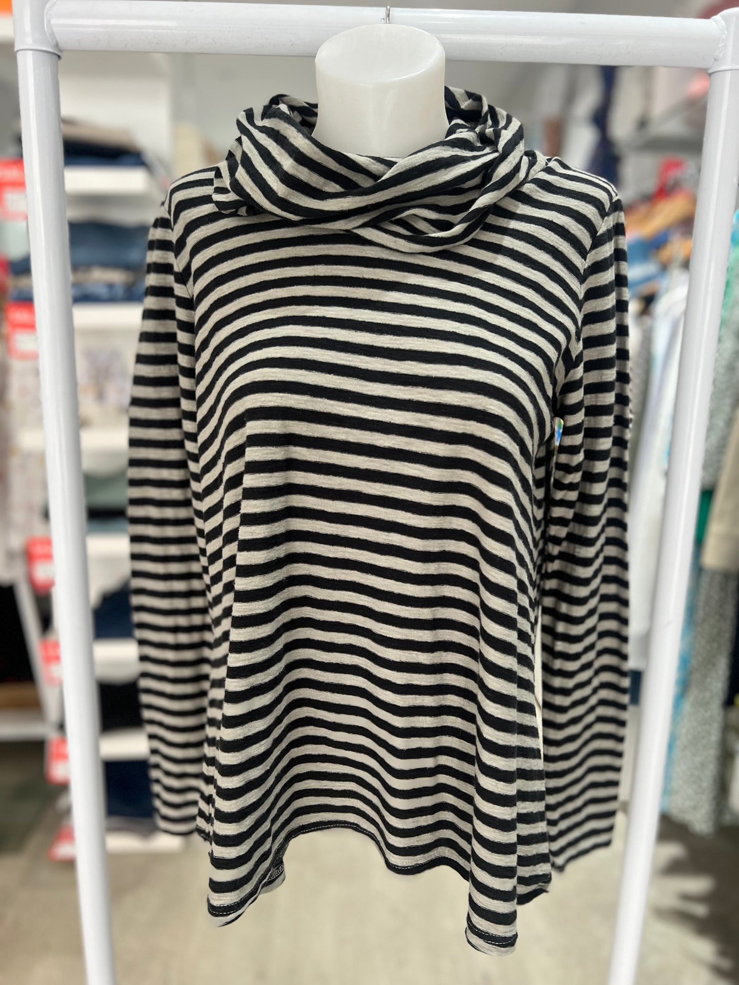 Cut Loose Cowl Neck Stripe Pullover