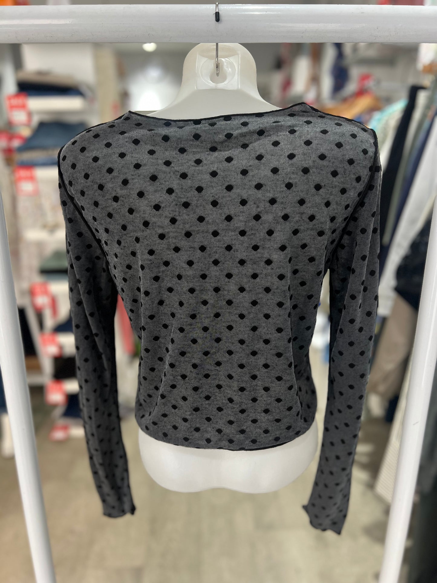 Cut Loose Polka Dot Cardigan with Velvet Trim
