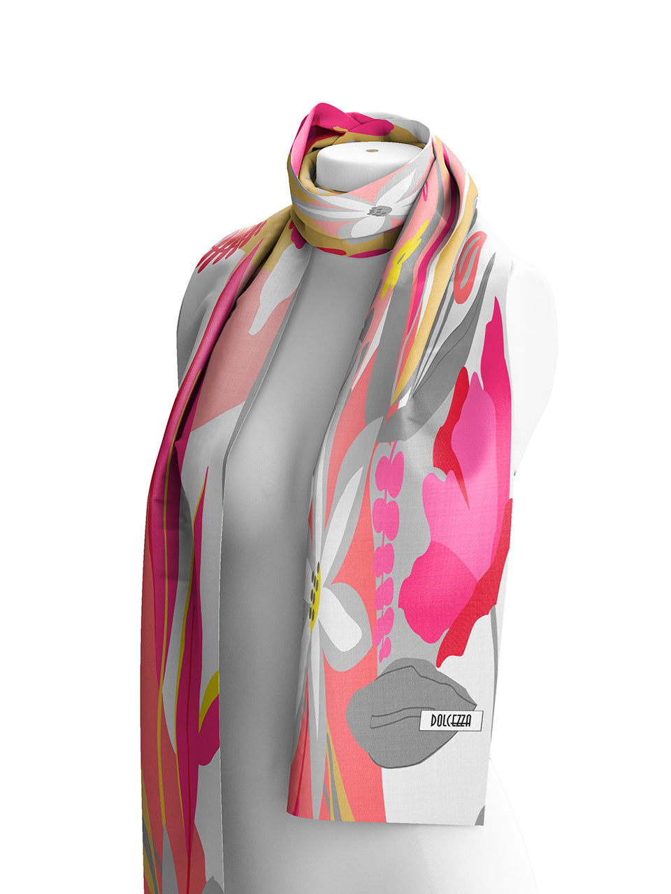 Dolcezza Pink Floral Scarf