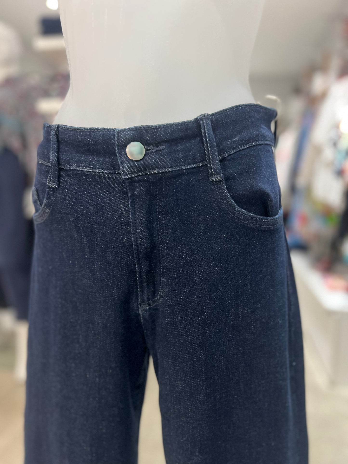 Brax Maine Wide Leg Dark Denim Trousers