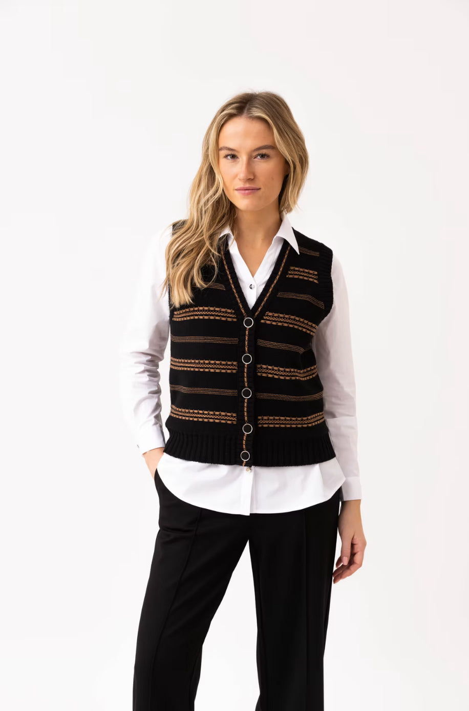 Marble Stripe Knit Vest