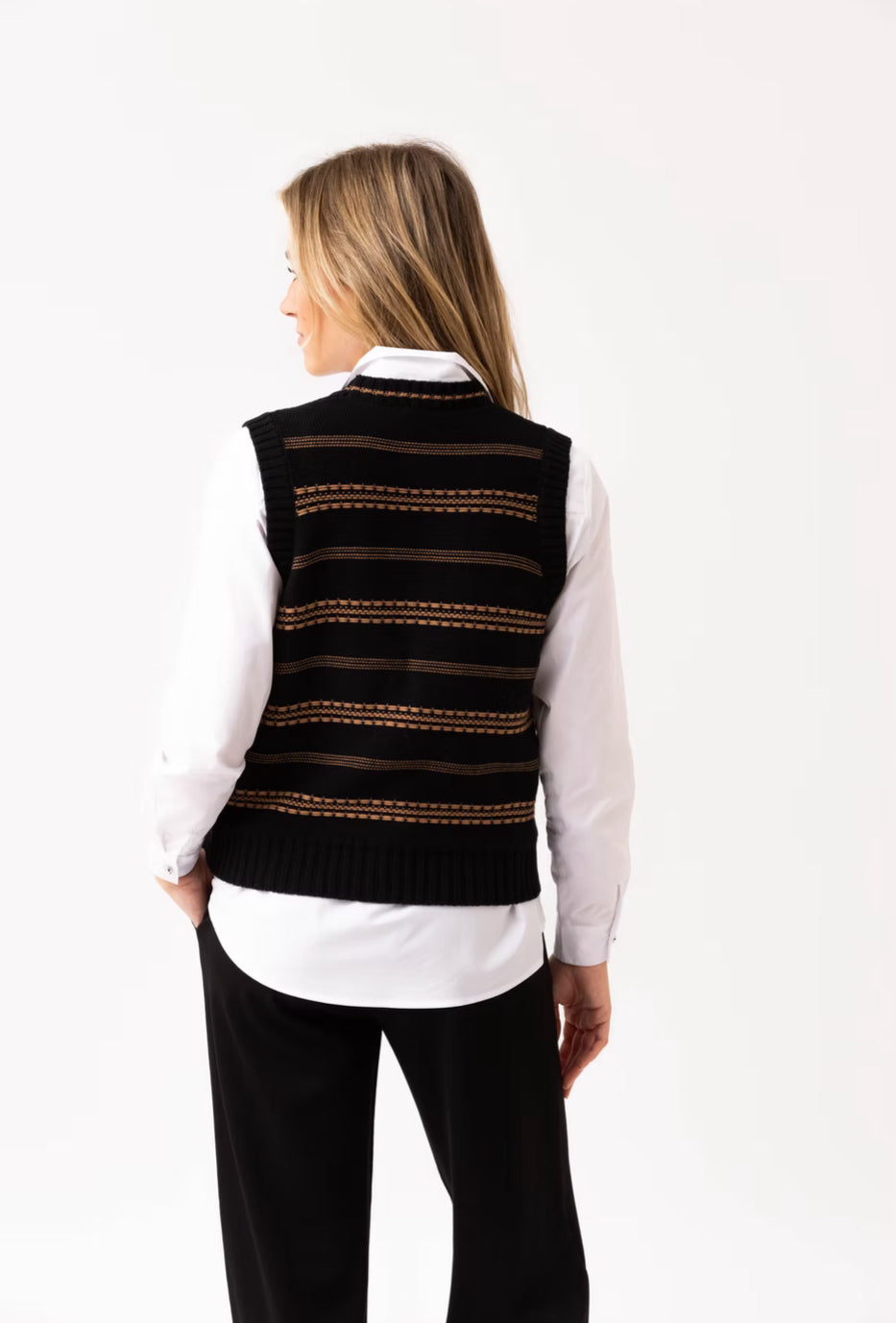 Marble Stripe Knit Vest
