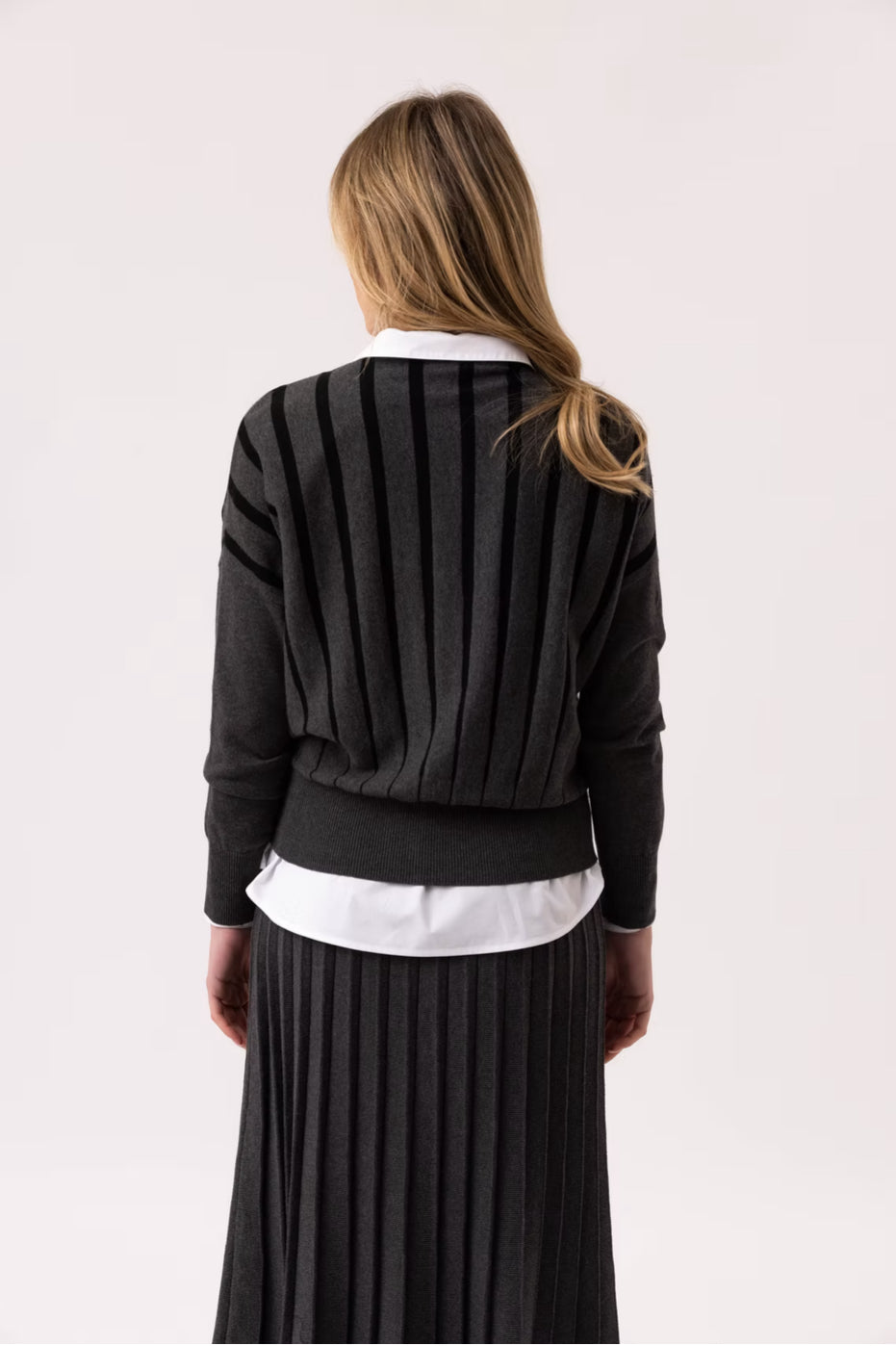 Marble Grey Stripe Sweater
