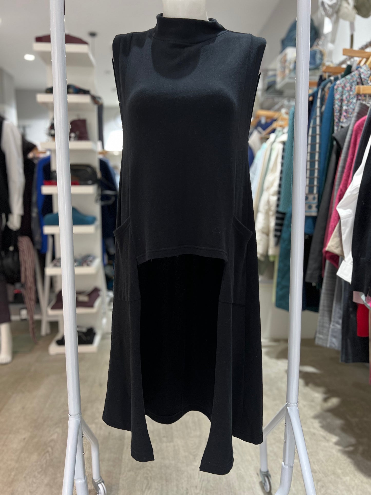 Mama B Linna Black Turtleneck Gilet - Nero
