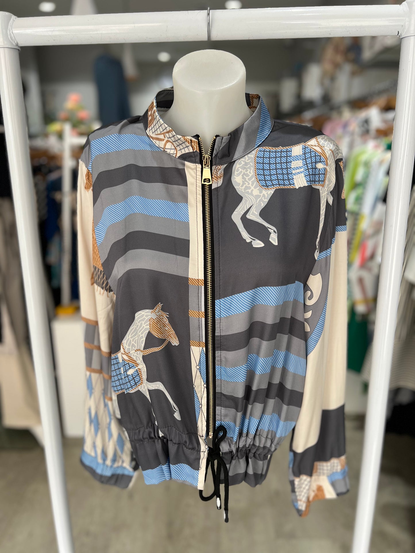 Deck by Decollage O/S Horse Print Bomber Jacket