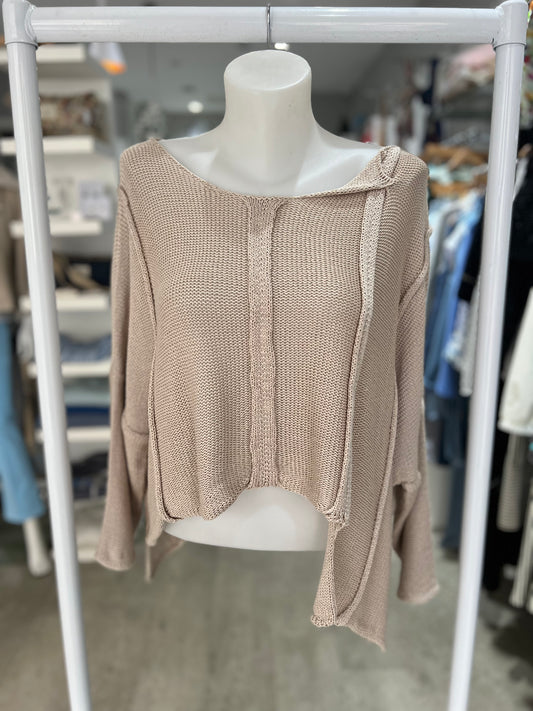 Deck by Decollage O/S Asymmetrical Knit Jumper