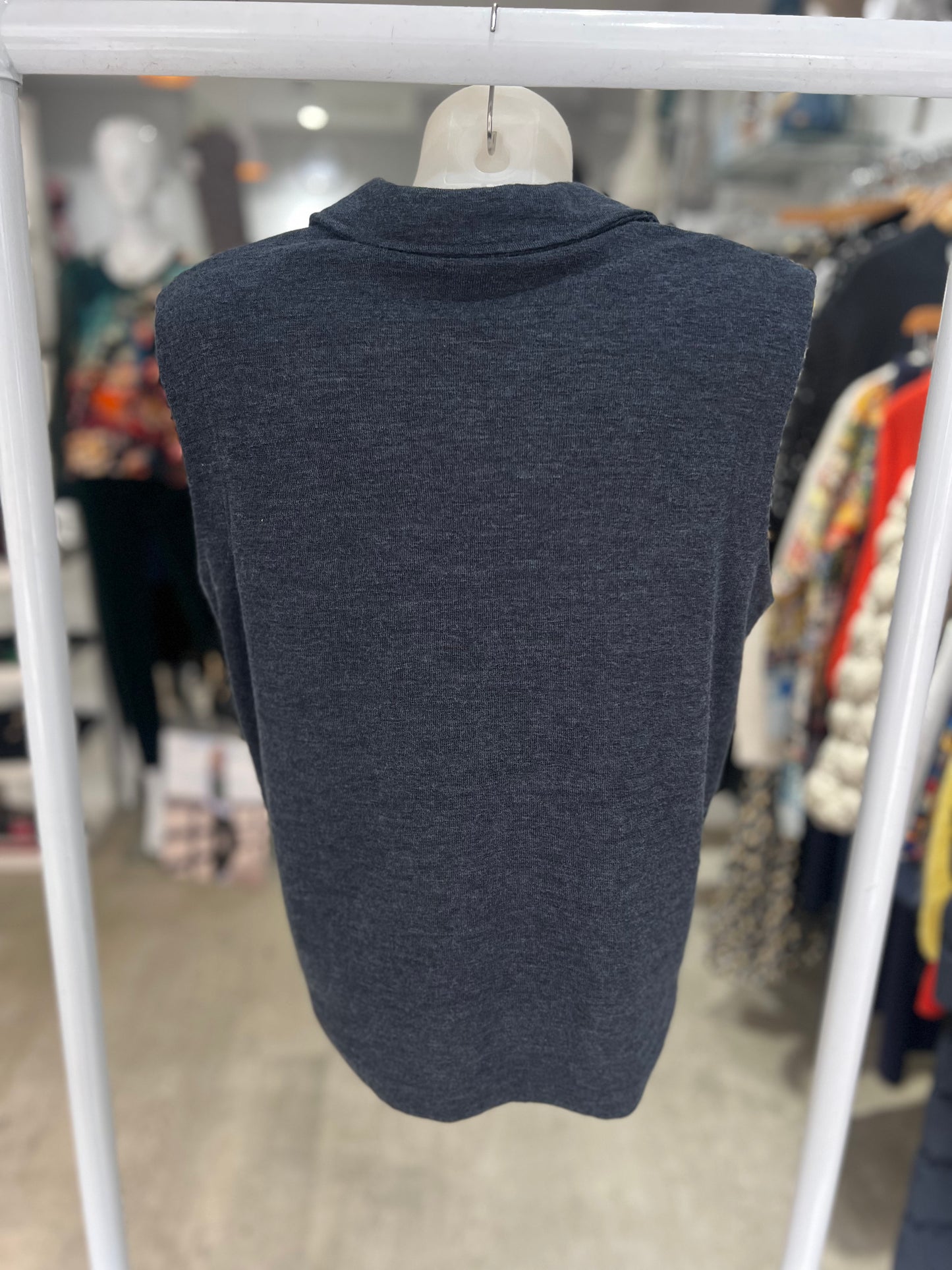 By Basics Merino Vest with Open Collar