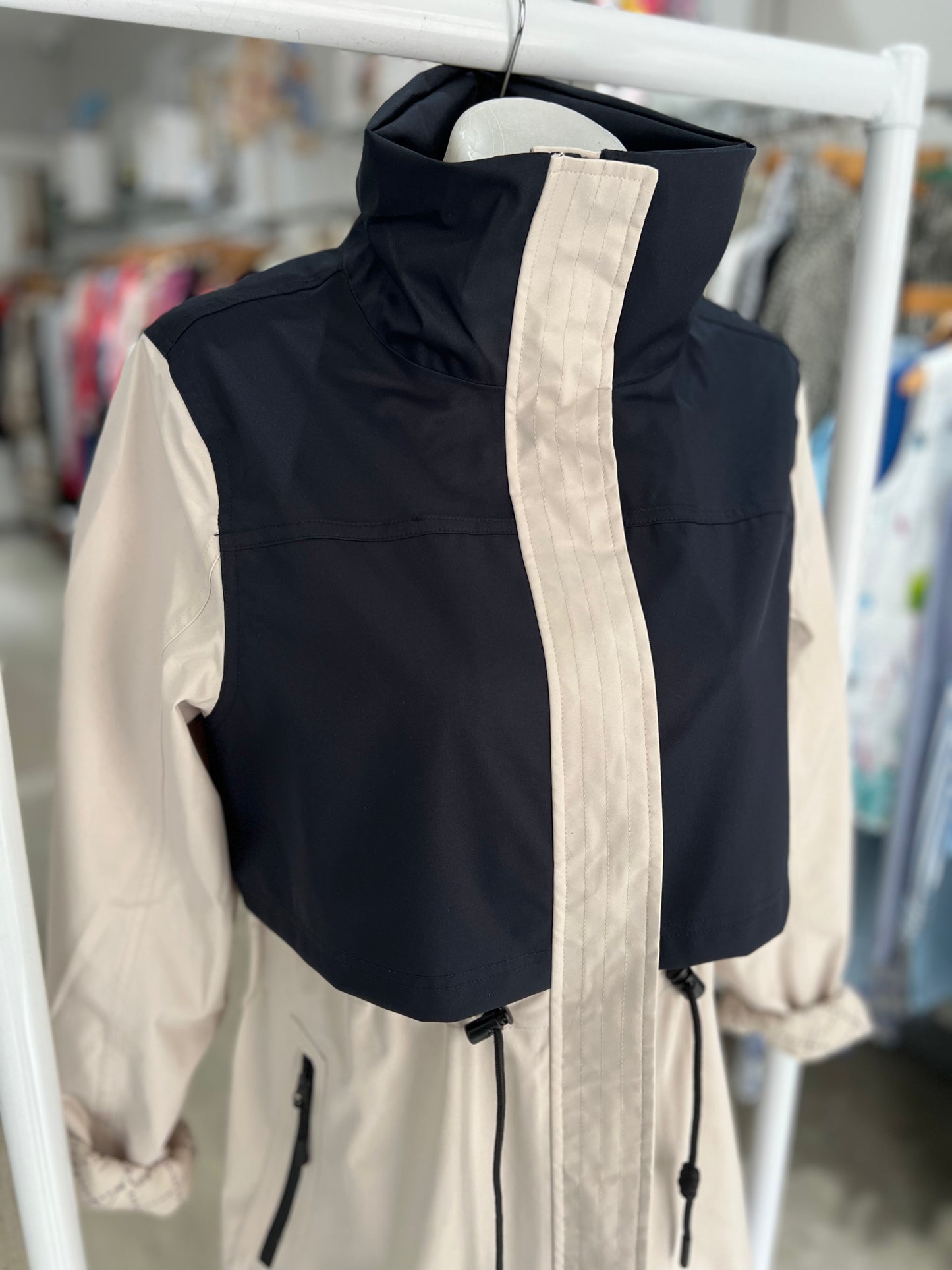 Studio Kopenhaken Solvej Oat/Navy Long Jacket
