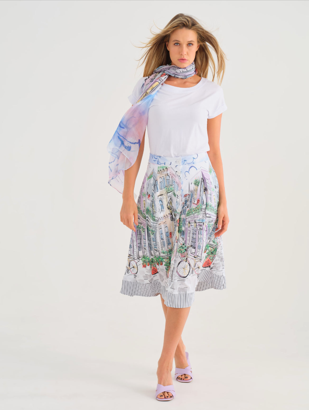 Dolcezza "Sunday Afternoon" Print Skirt