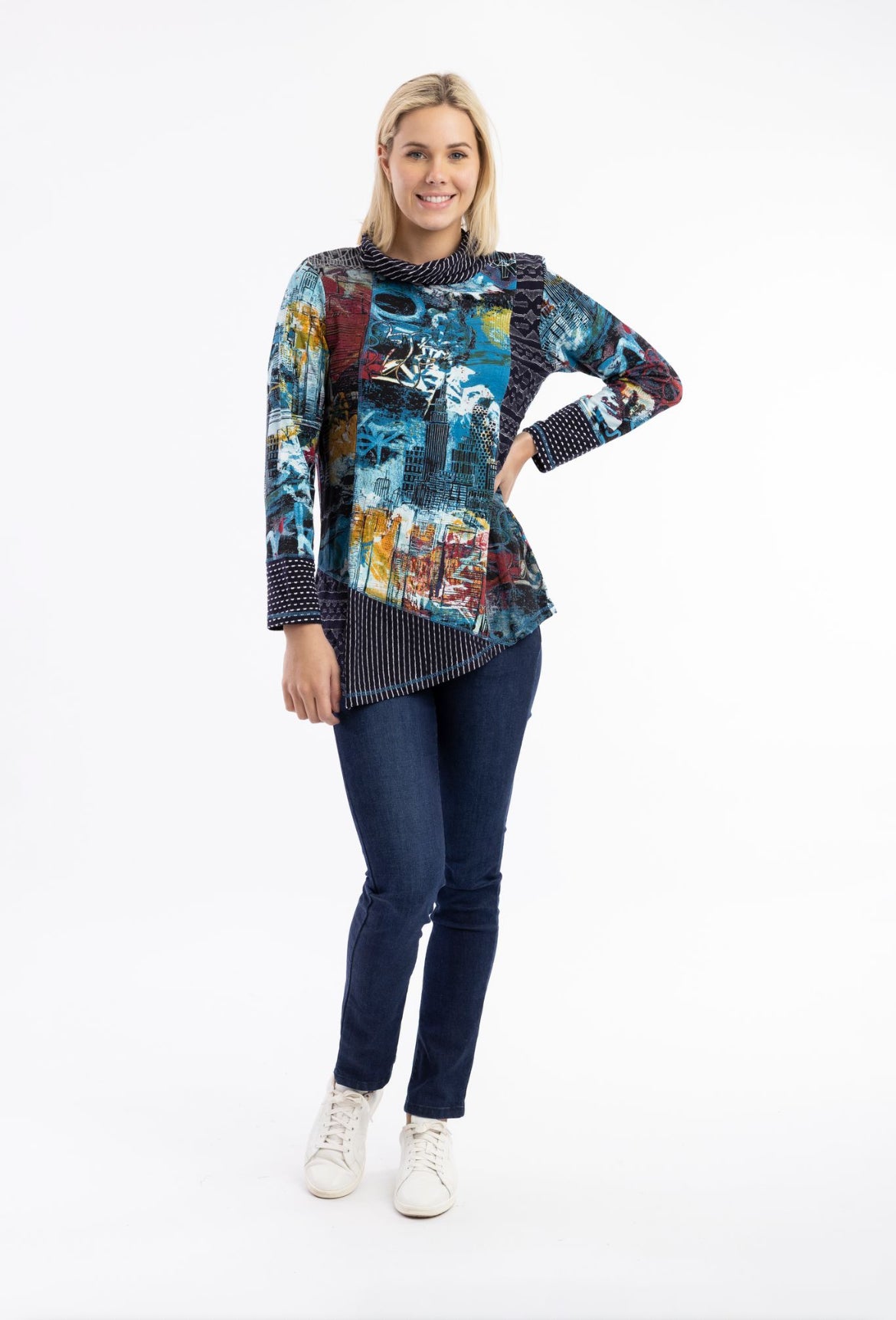 Orientique New York New York Cowl Top