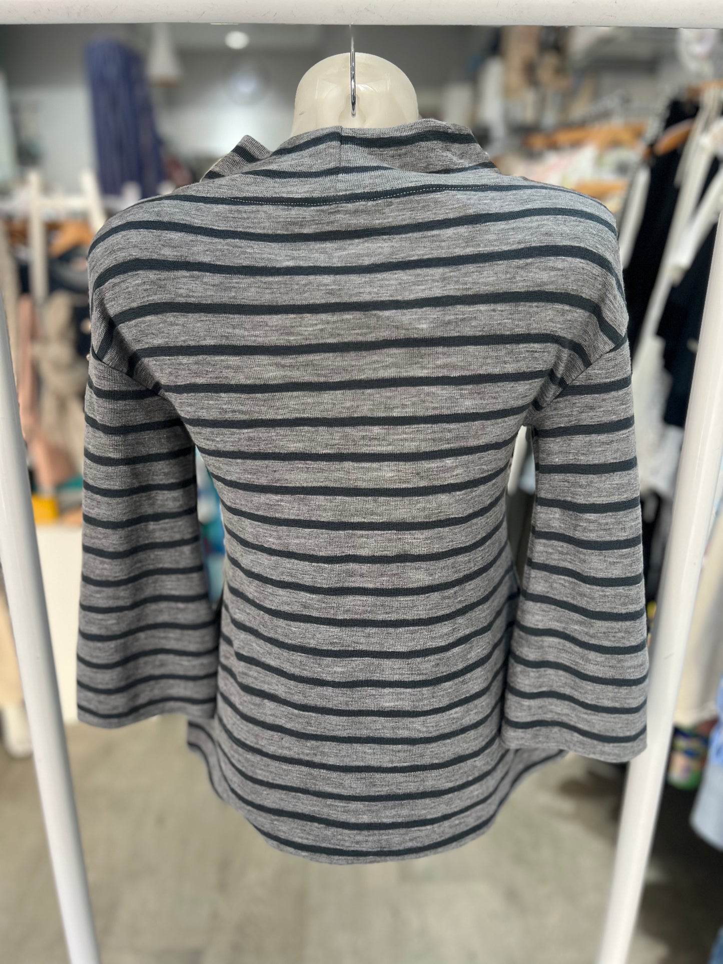 By Basics Merino Wool Striped Grey Top