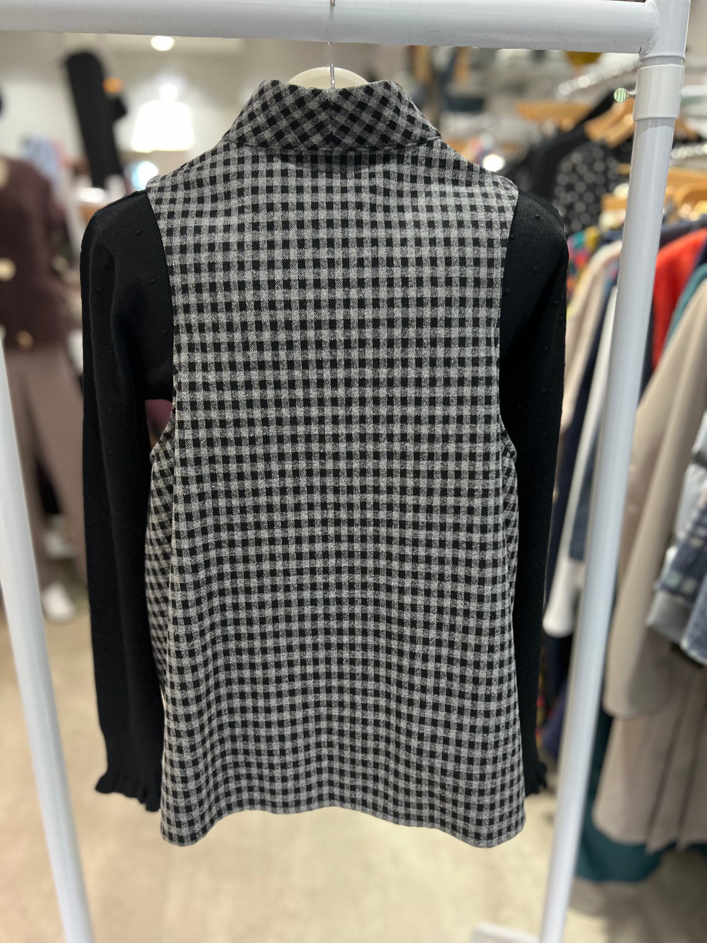 Neirami One Button Waistcoat - Vichy Brush
