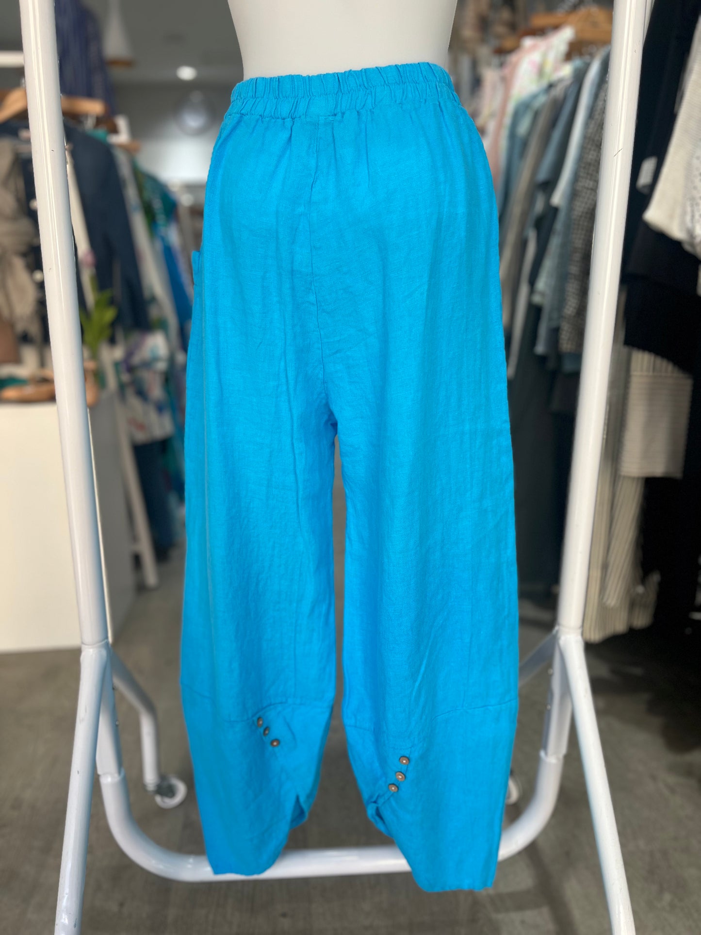 Art Premium Tulip Blue Linen Trousers