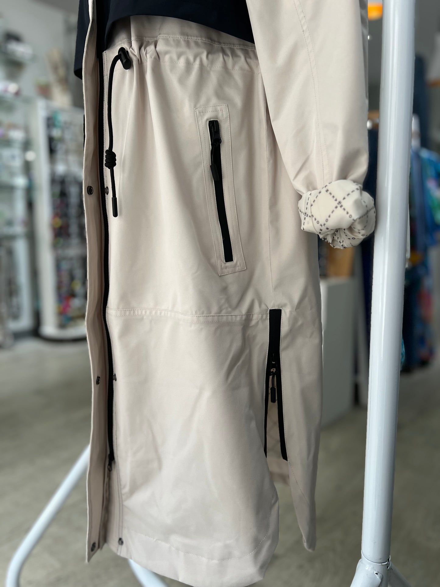 Studio Kopenhaken Solvej Oat/Navy Long Jacket