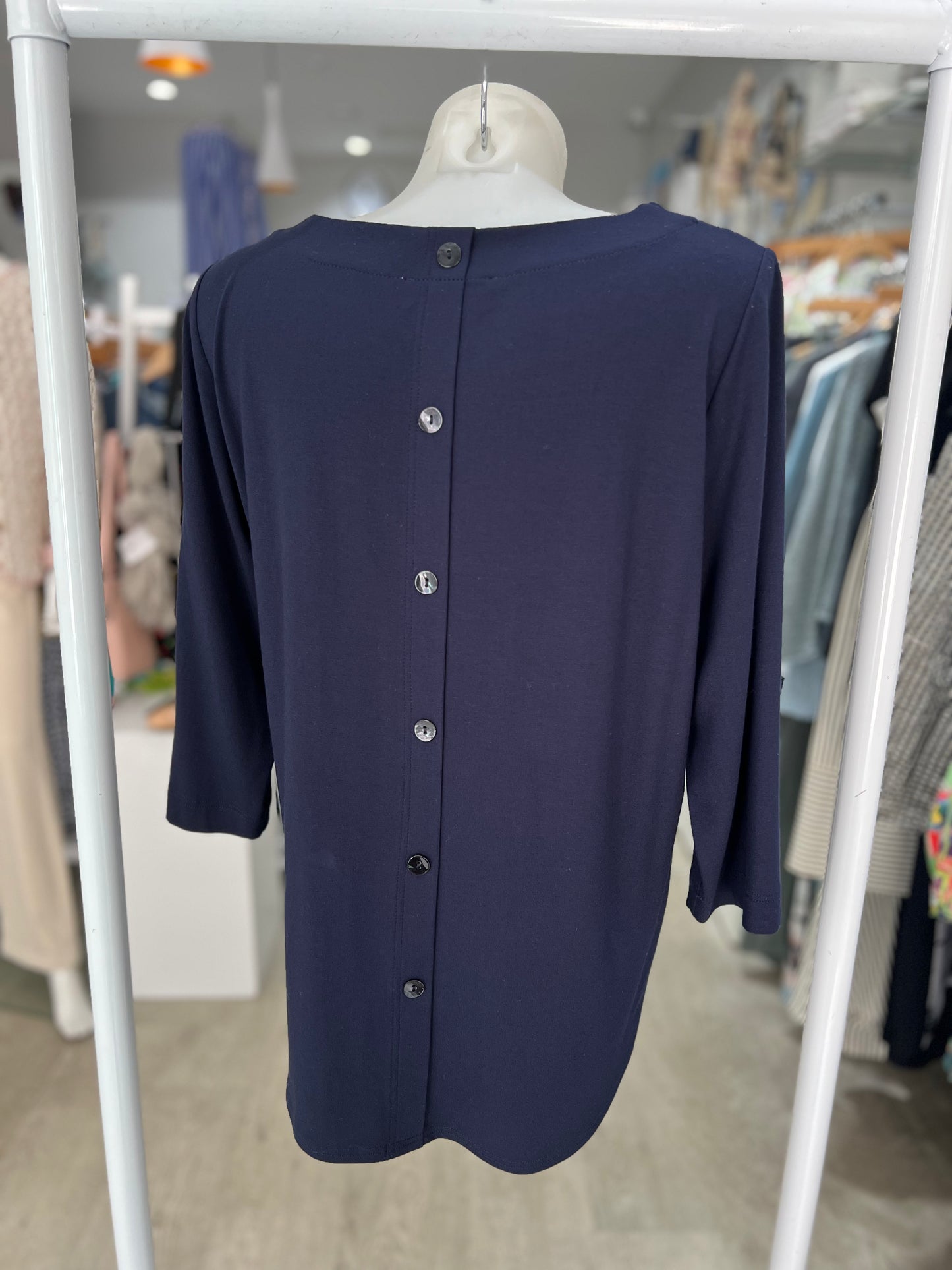 Noen Navy Button Top