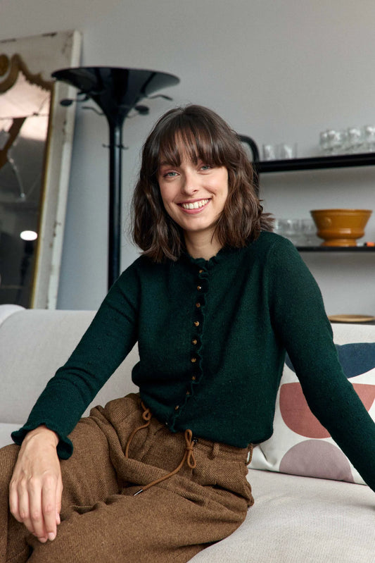 La Petite Etoile Meatrice Green Cardigan