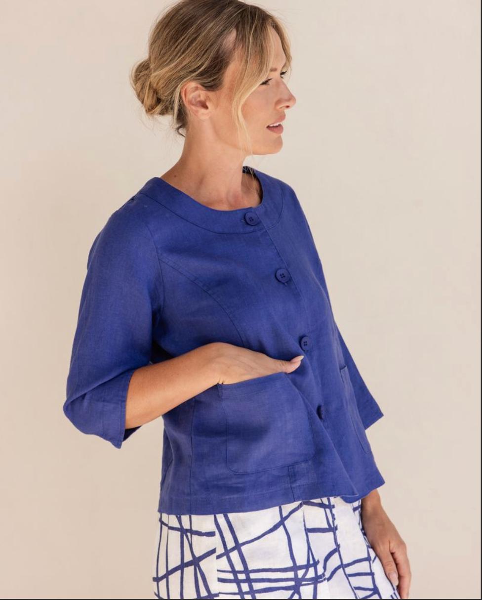 See Saw Linen Utility Jacket