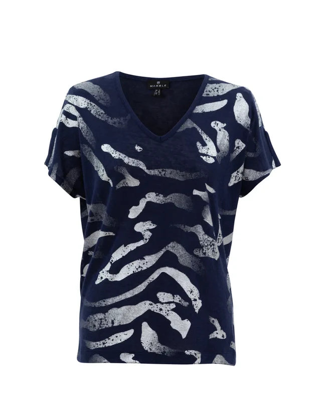 Marble 7371 Animal Print Top