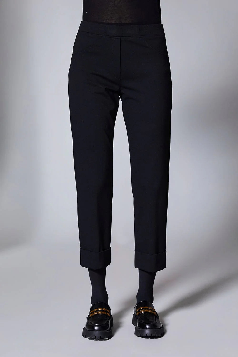 Peruzzi Black Turn Up Trousers