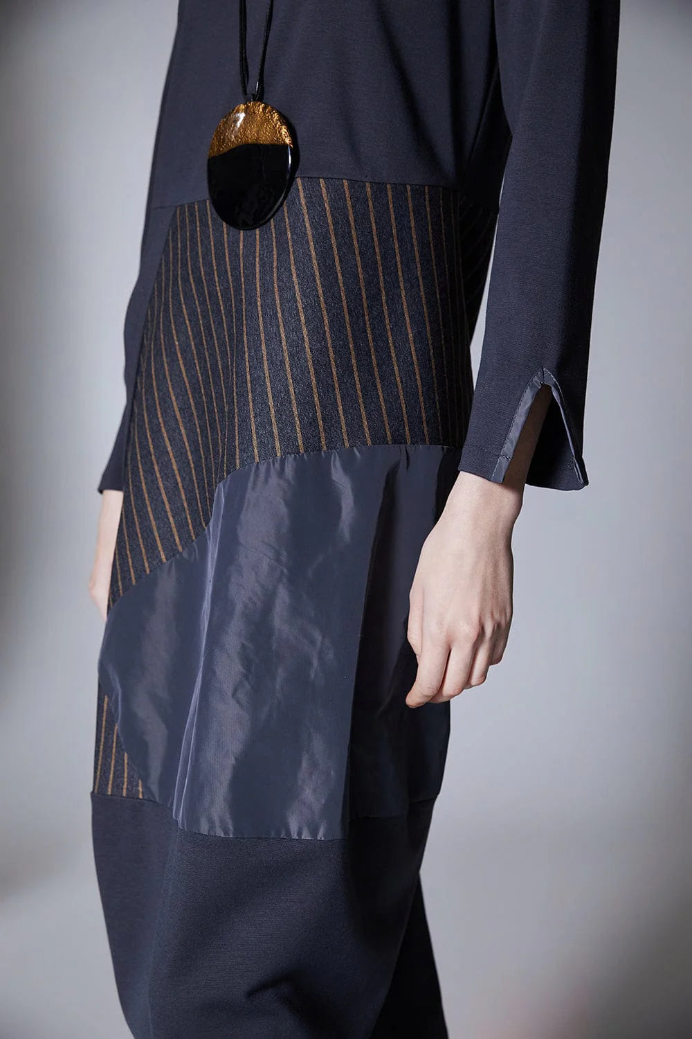 Peruzzi Pin Stripe Dark Grey Dress