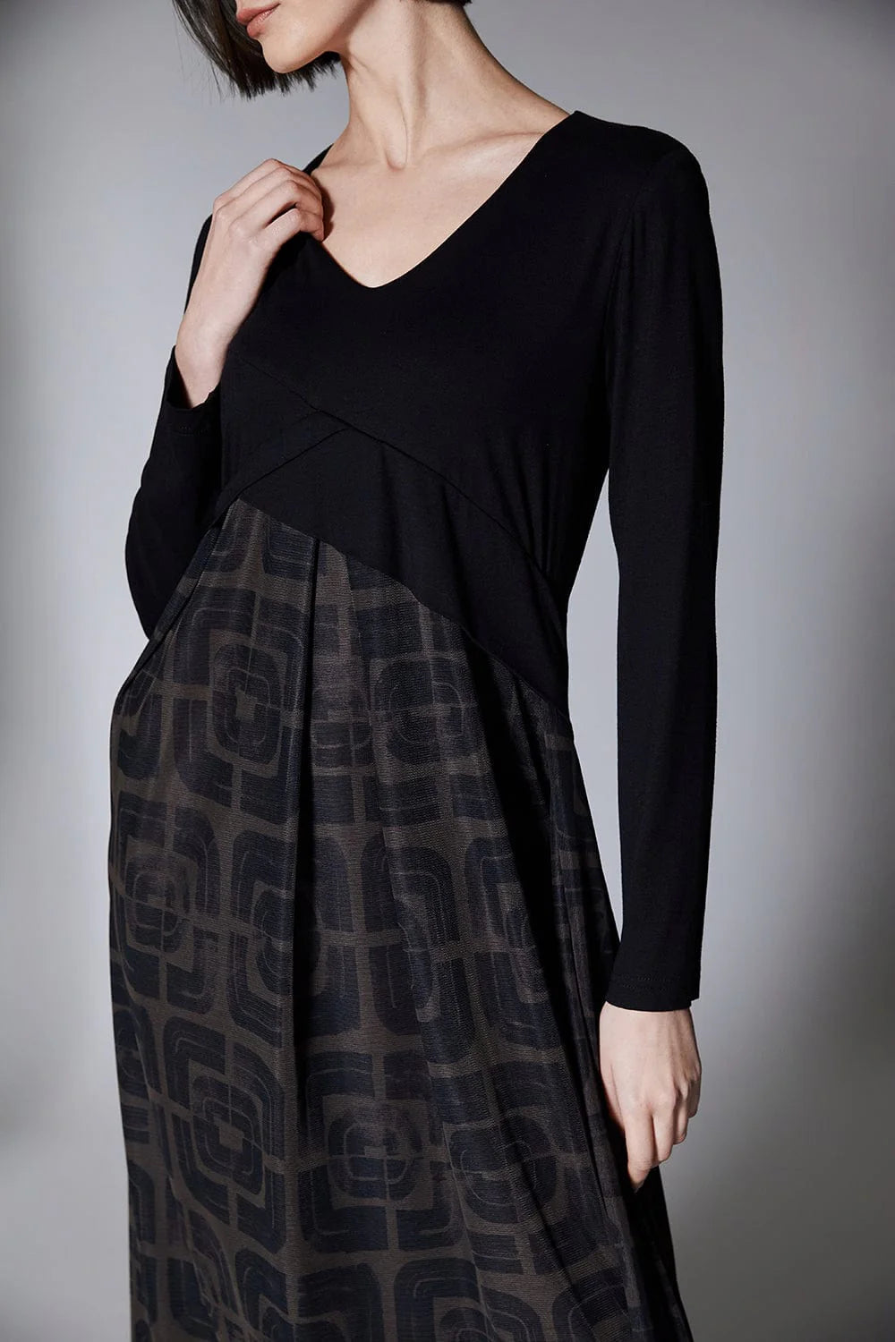 Peruzzi Contrast Fabric Dress