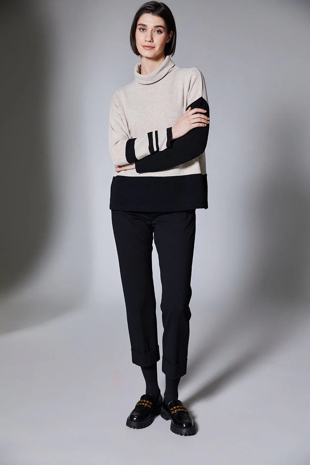 Peruzzi Beige Stripe Sweater