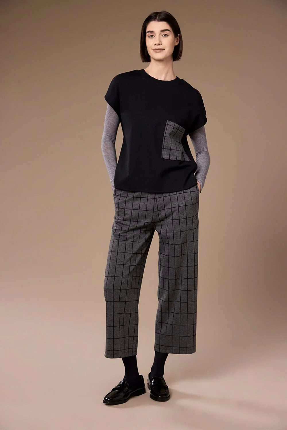 Peruzzi Grid Print Pocket Tabard