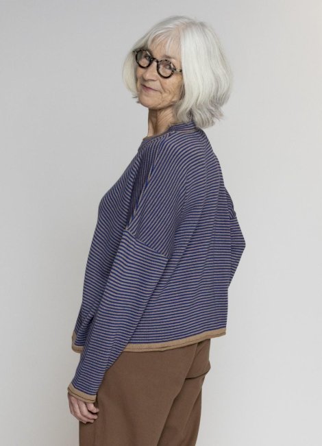 Muse Wear Carin Thin Stripe Merino Sweater