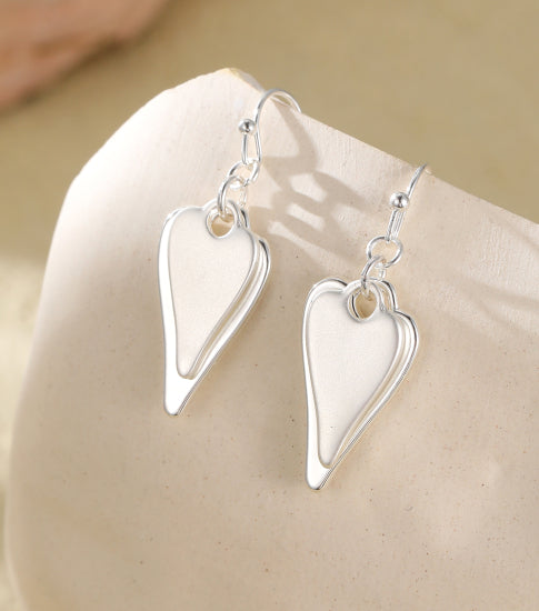 Gracee Jewellery Layered Heart Dangle Earrings