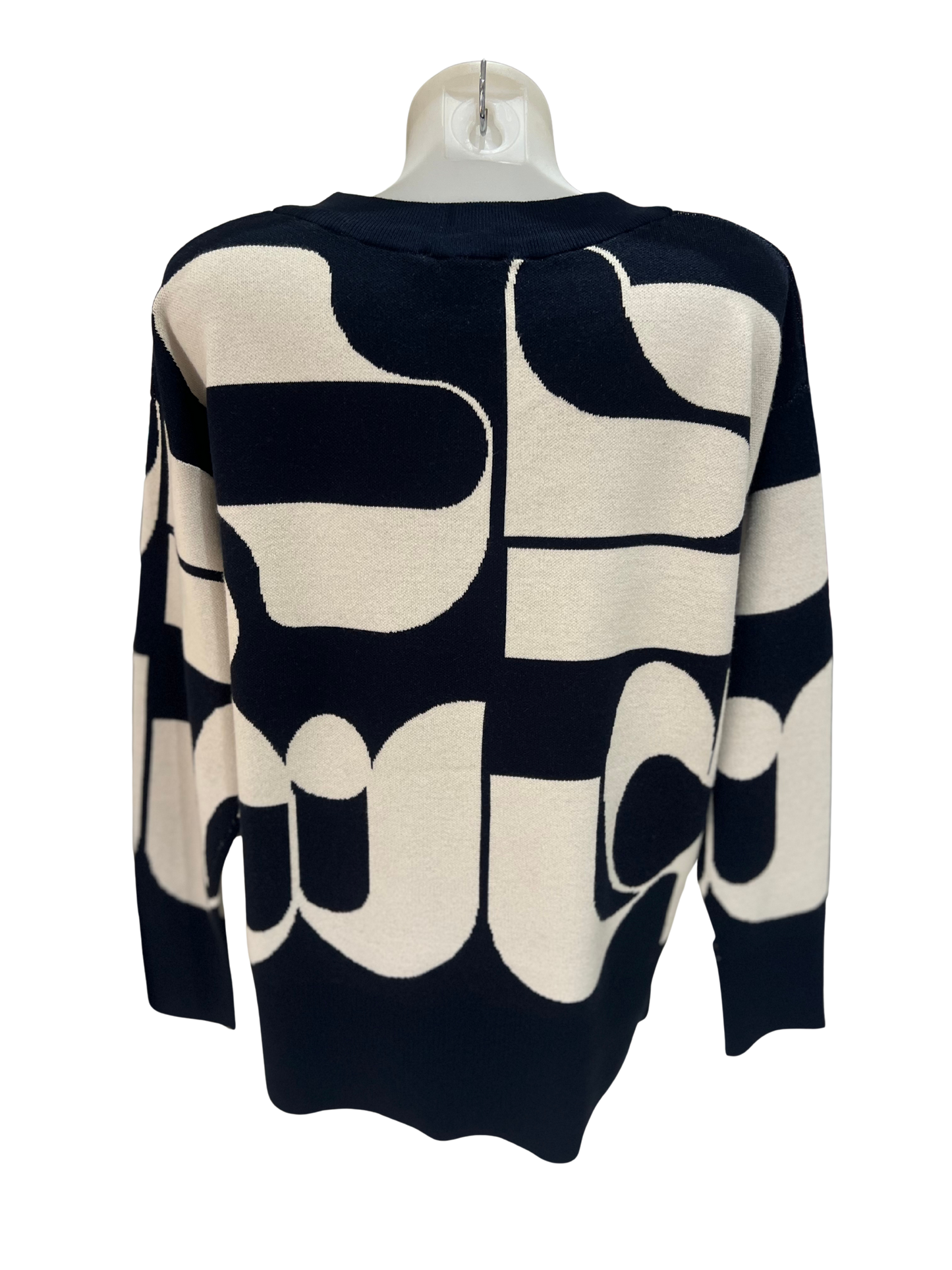 Sunday Abstract Navy/Cream Jumper