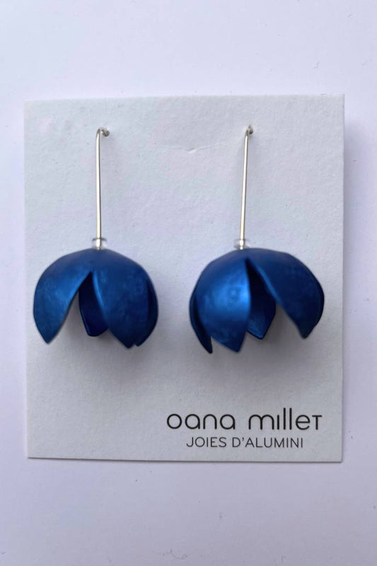 Oana Millet Blue Flower Earrings