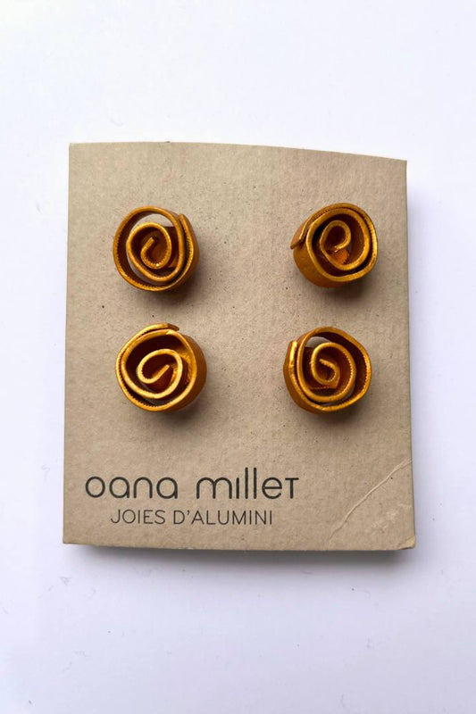 Oana Millet Gold Rolled Earrings