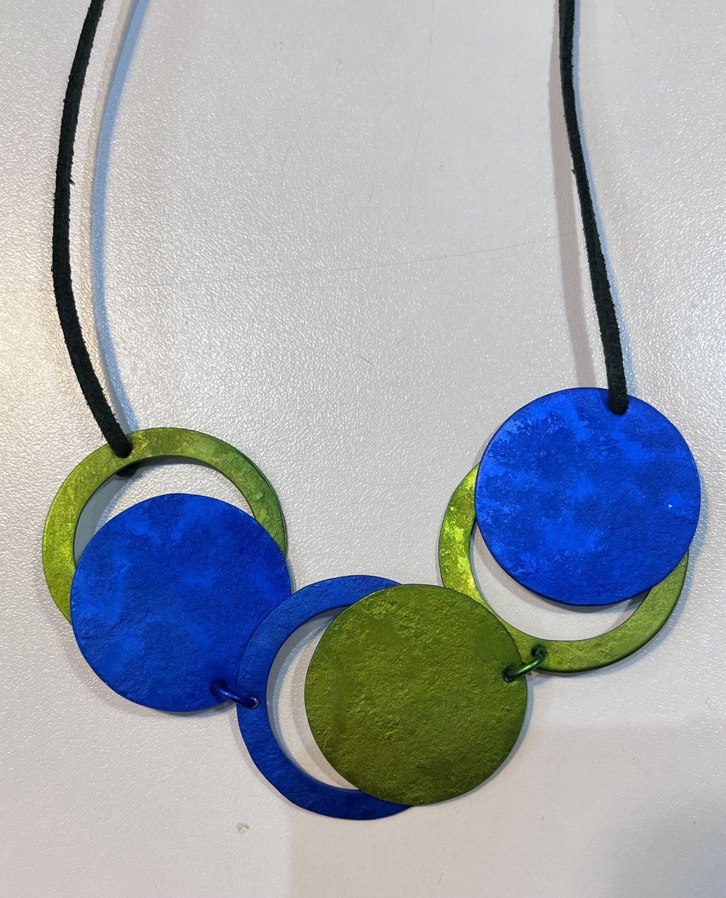 Oana Millet Round Green And Blue Necklace