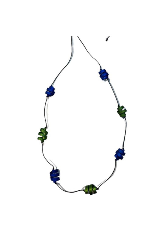 Oana Millet Green And Blue Necklace