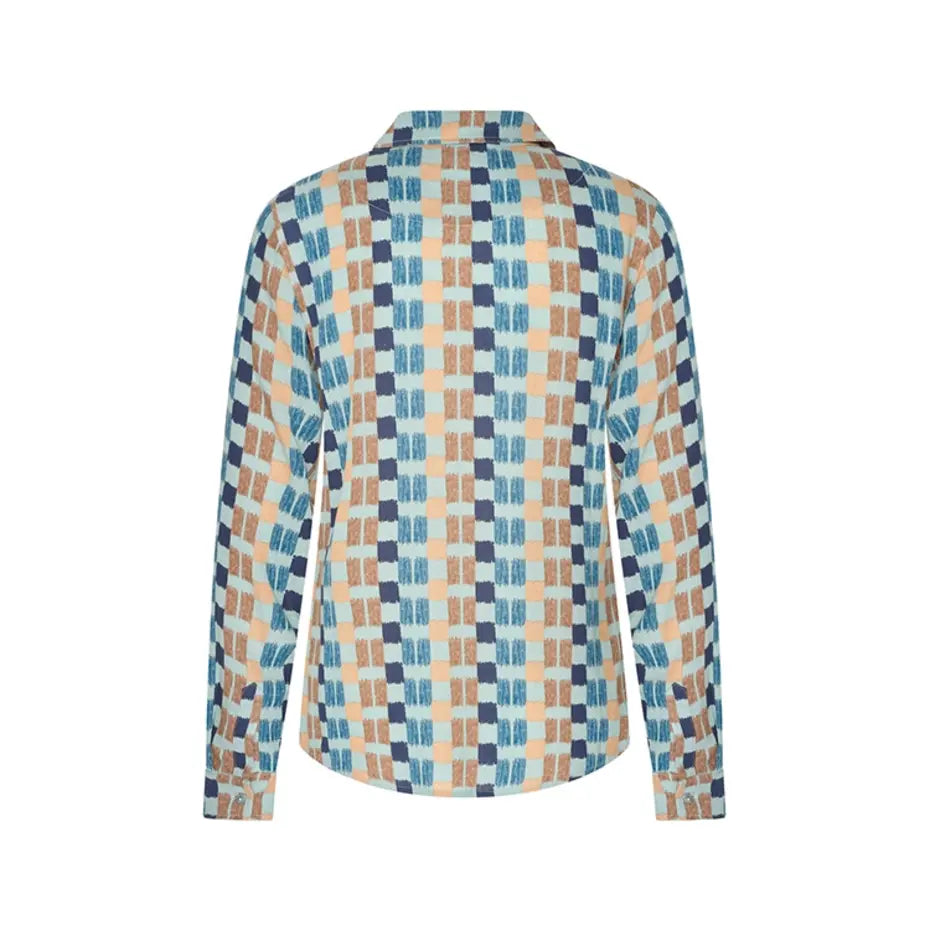 Zilch Abstract Sage Printed Blouse