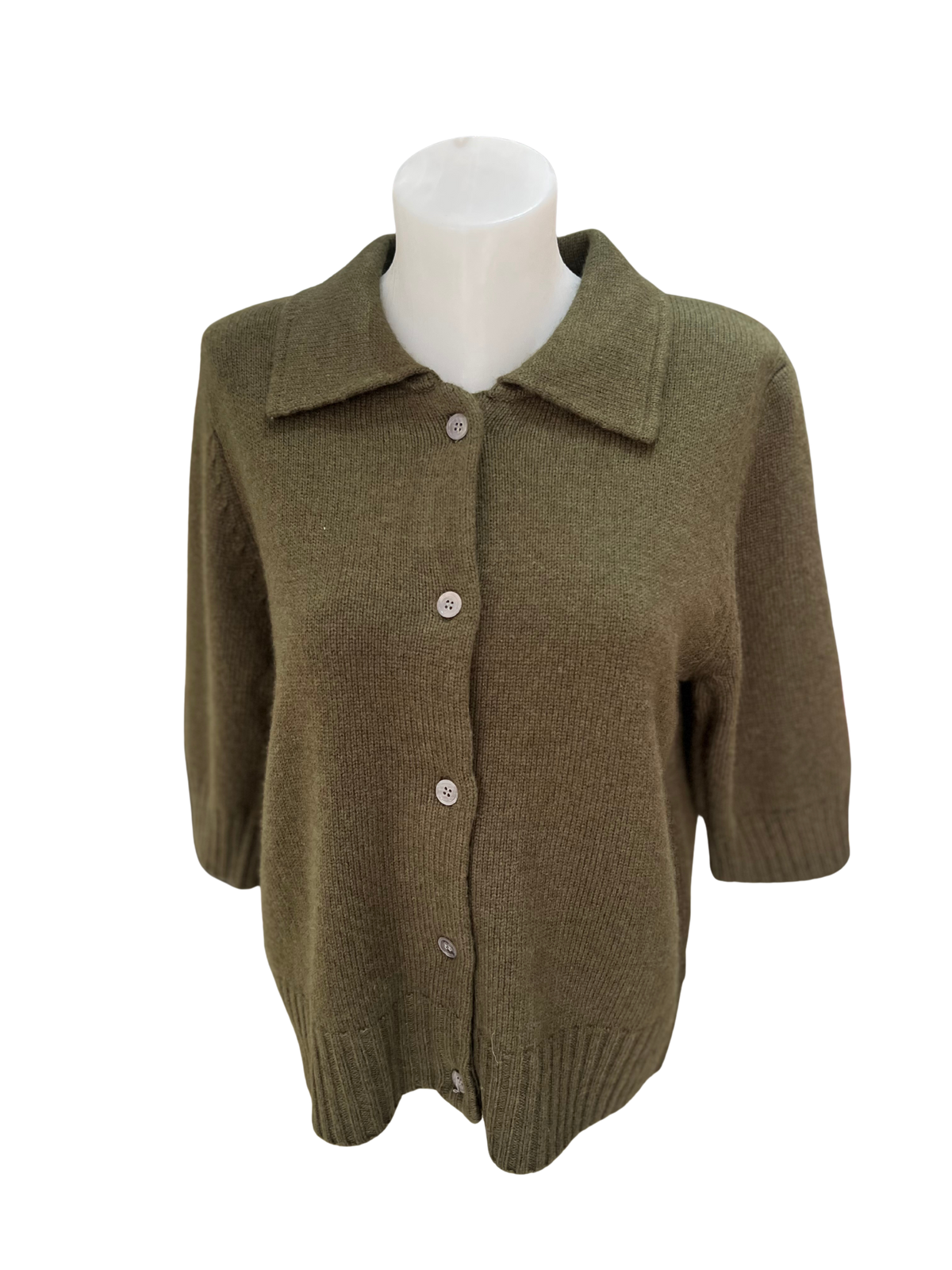 See Saw Half Sleeve Collared Cardigan