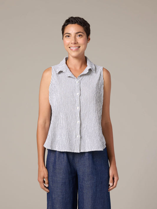 Cut Loose Sleeveless Stripe Shirt