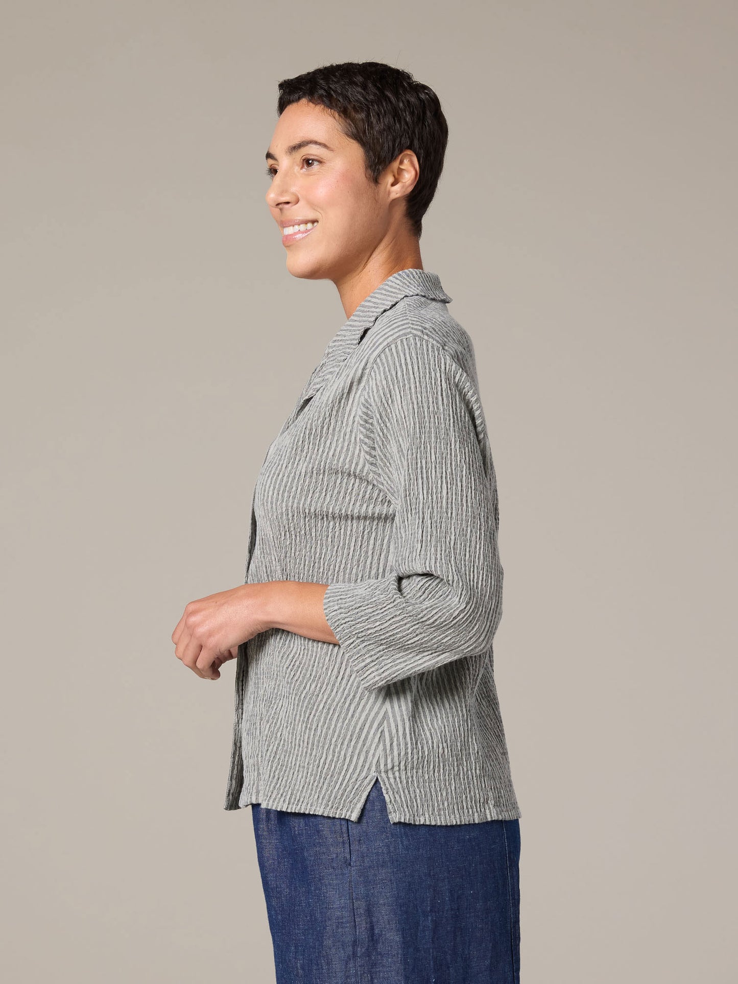 Cut Loose 3/4 Sleeve Stripe Shirt