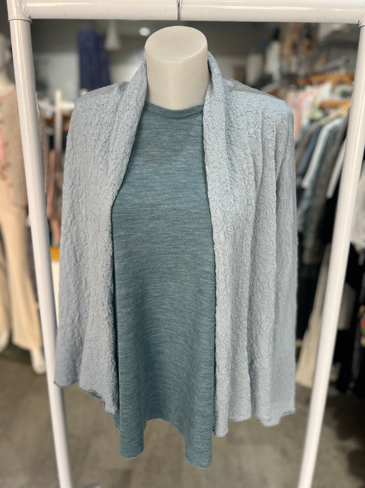 By Basics Merino Blue Mist Cardigan