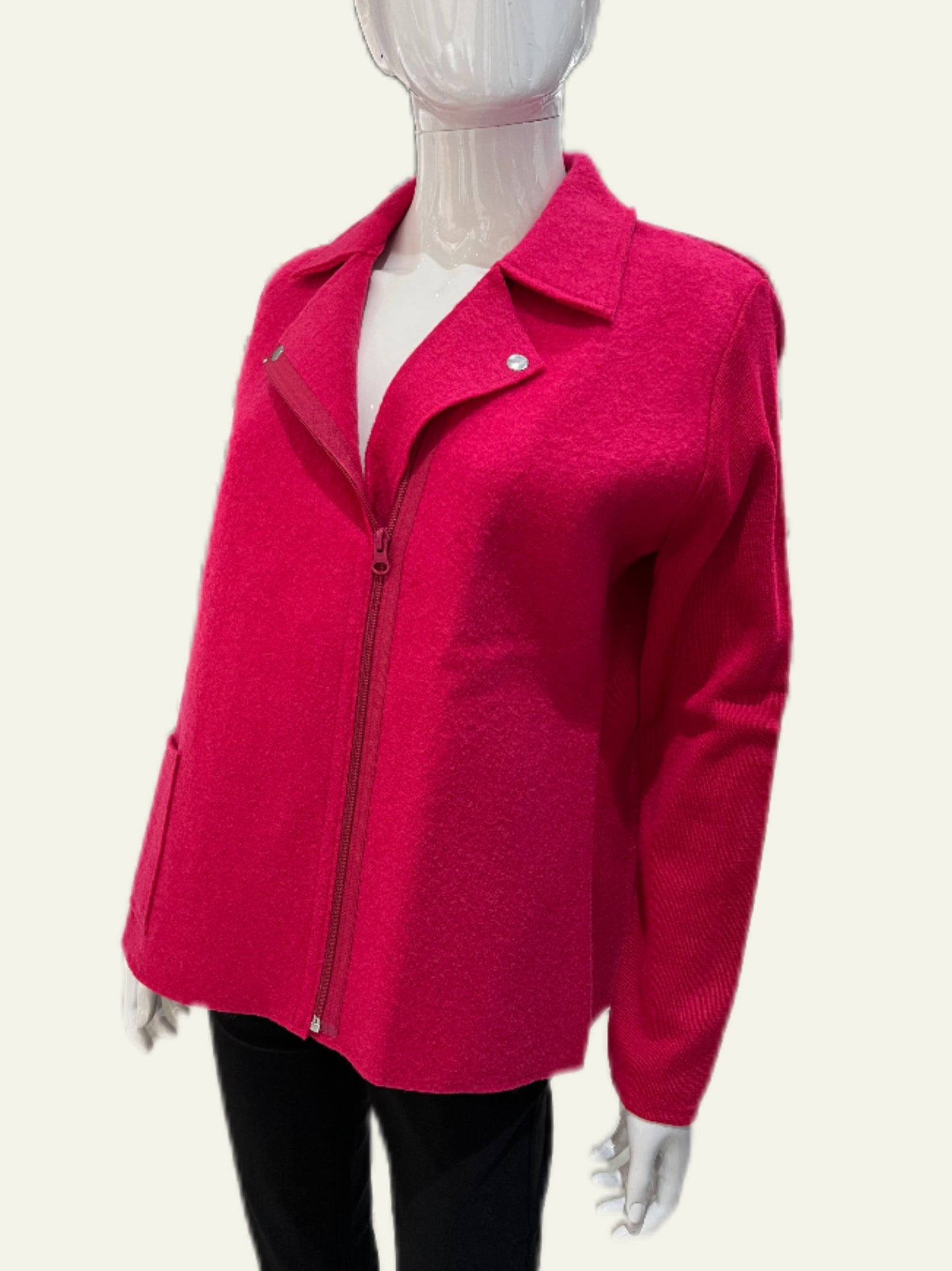 Iodena Boiled Wool Pink Jacket/Cardigan