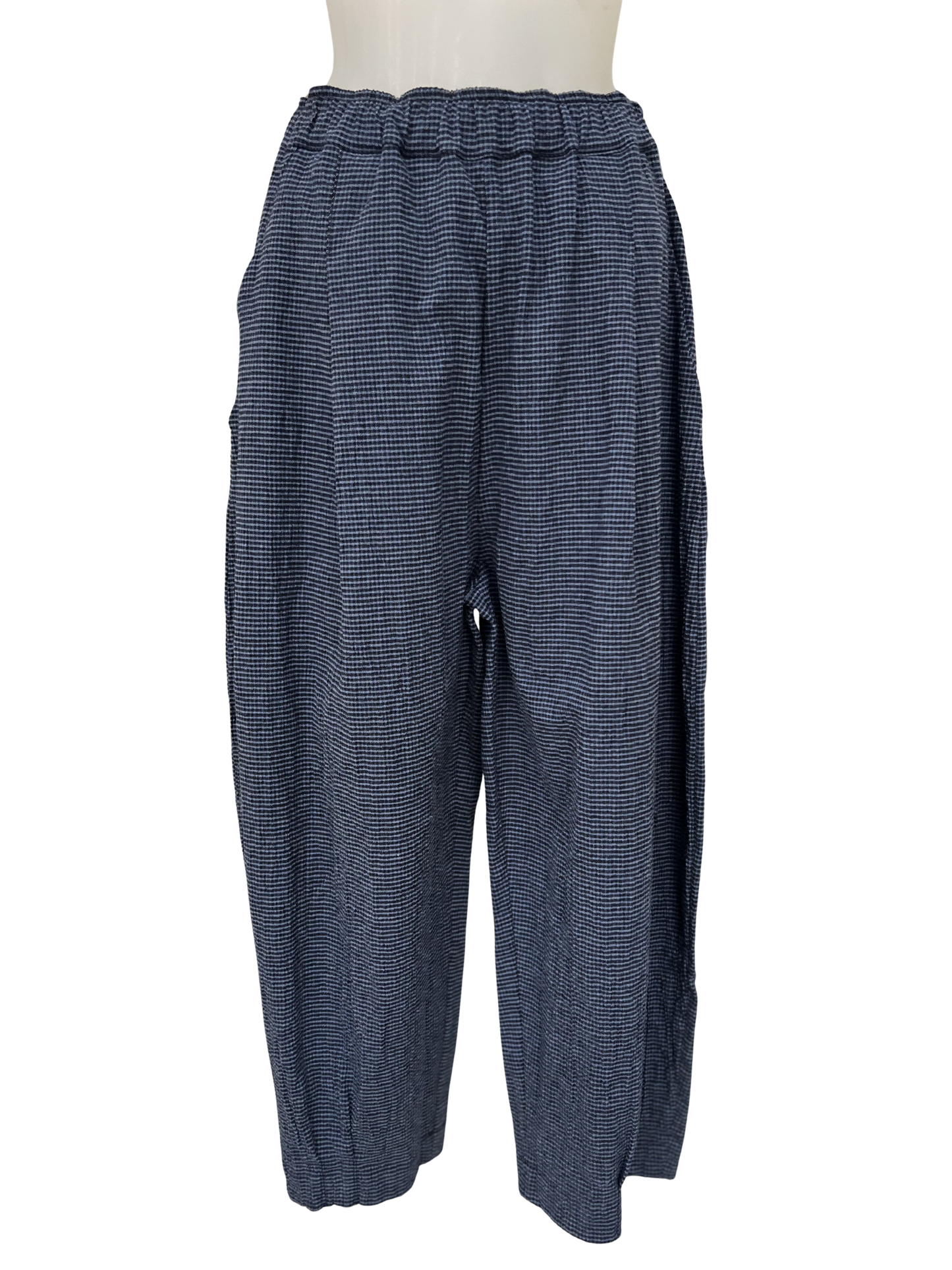 Mama B Bianco Q Blue Check Trousers
