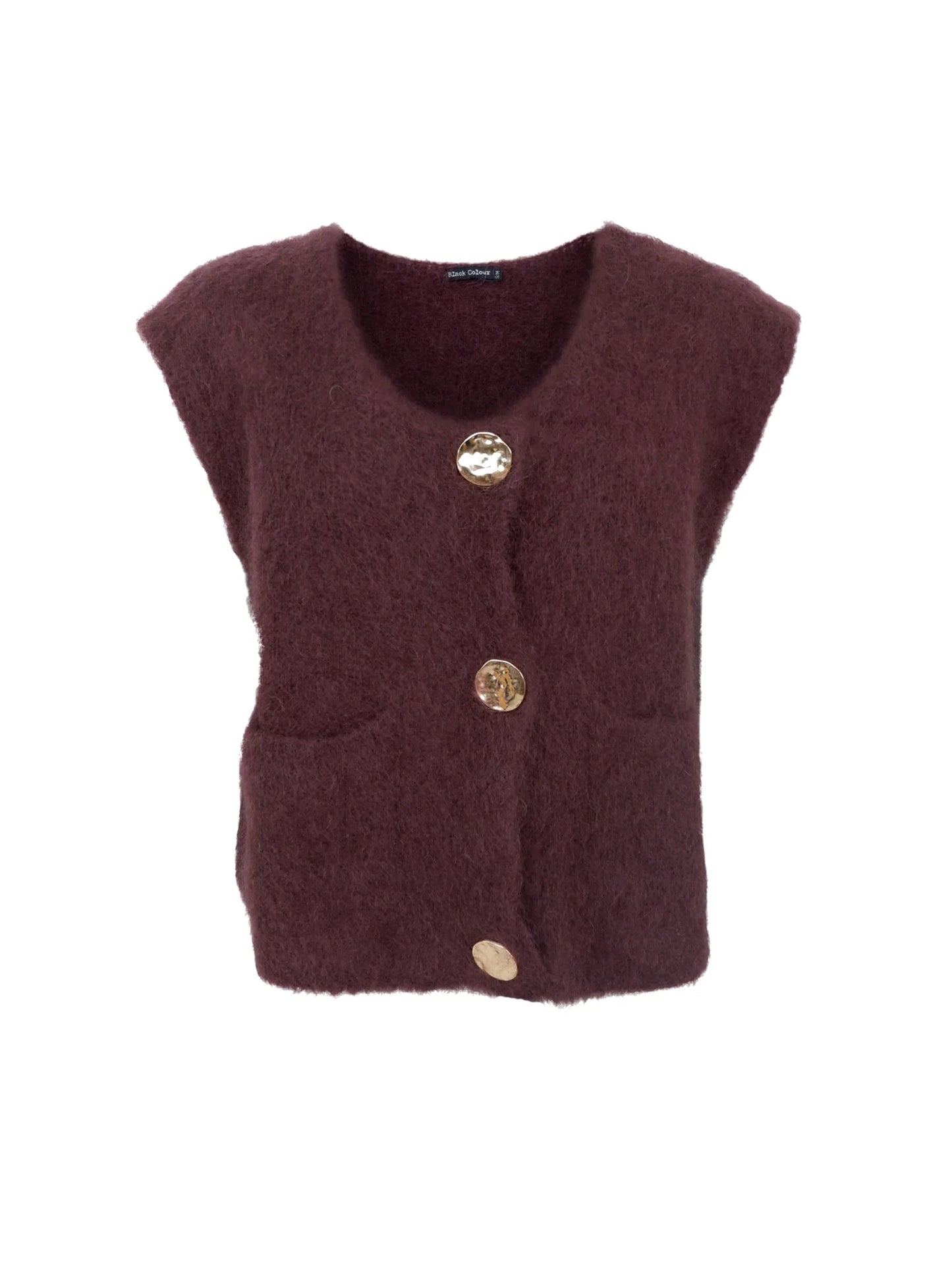 Black Colour Bjoerk Coffee Button Vest
