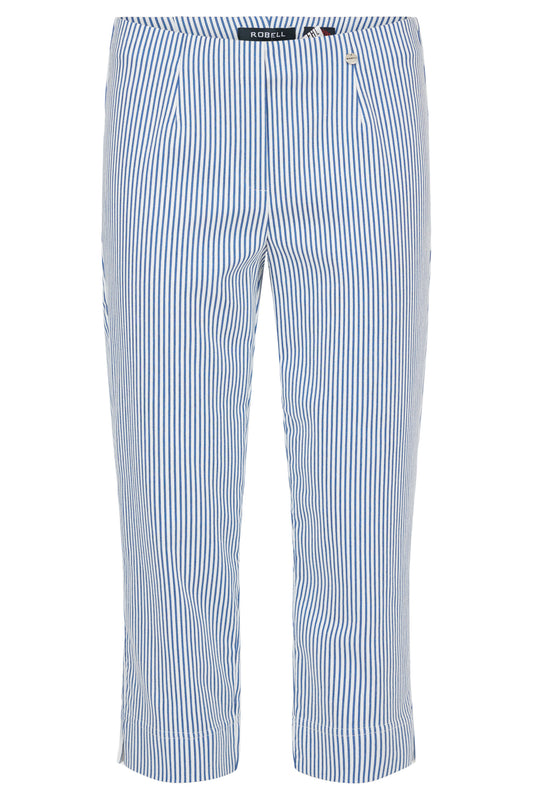 Robell Marie 07 Navy Stripe Trousers