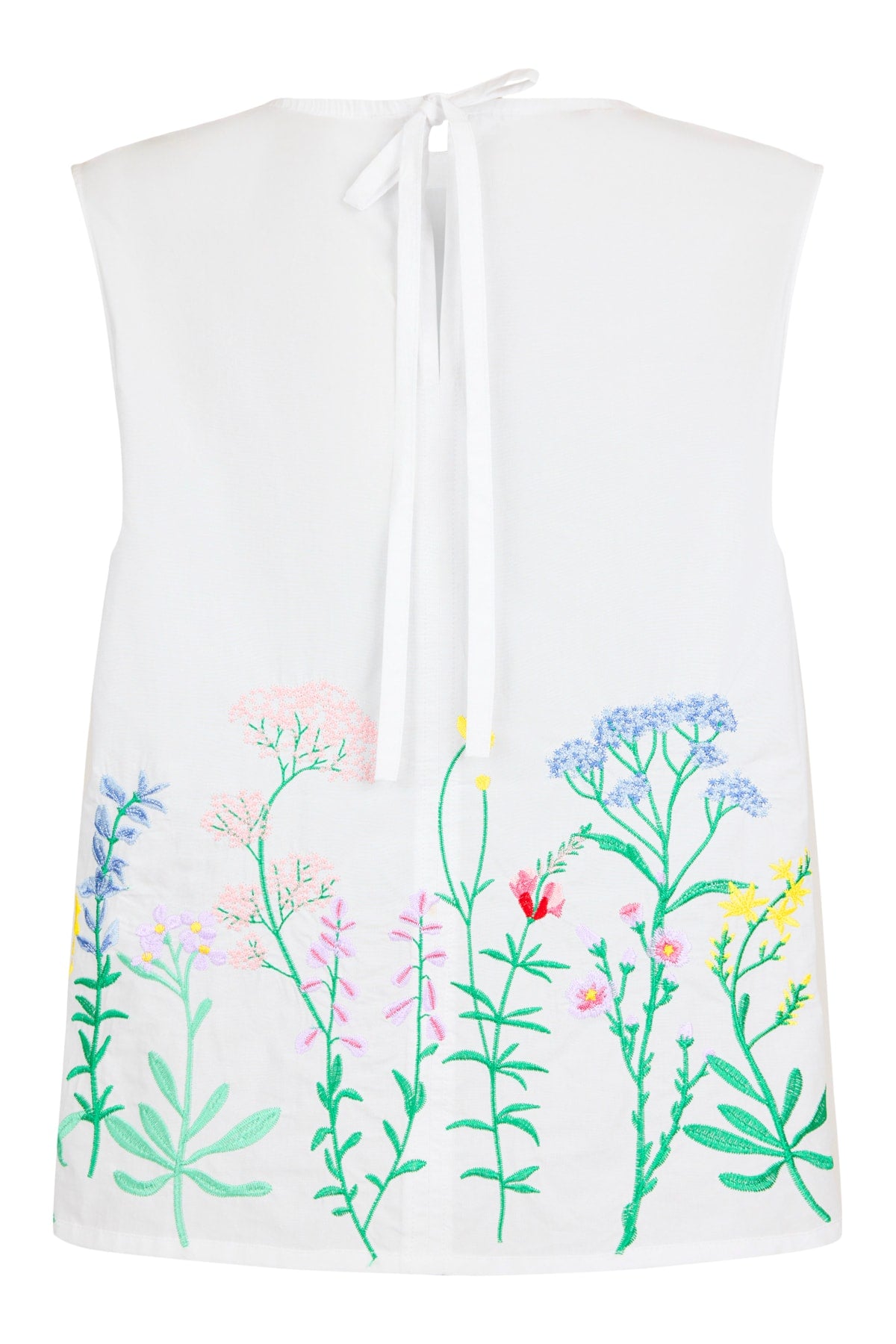 Noen Embroidered White Shell Top