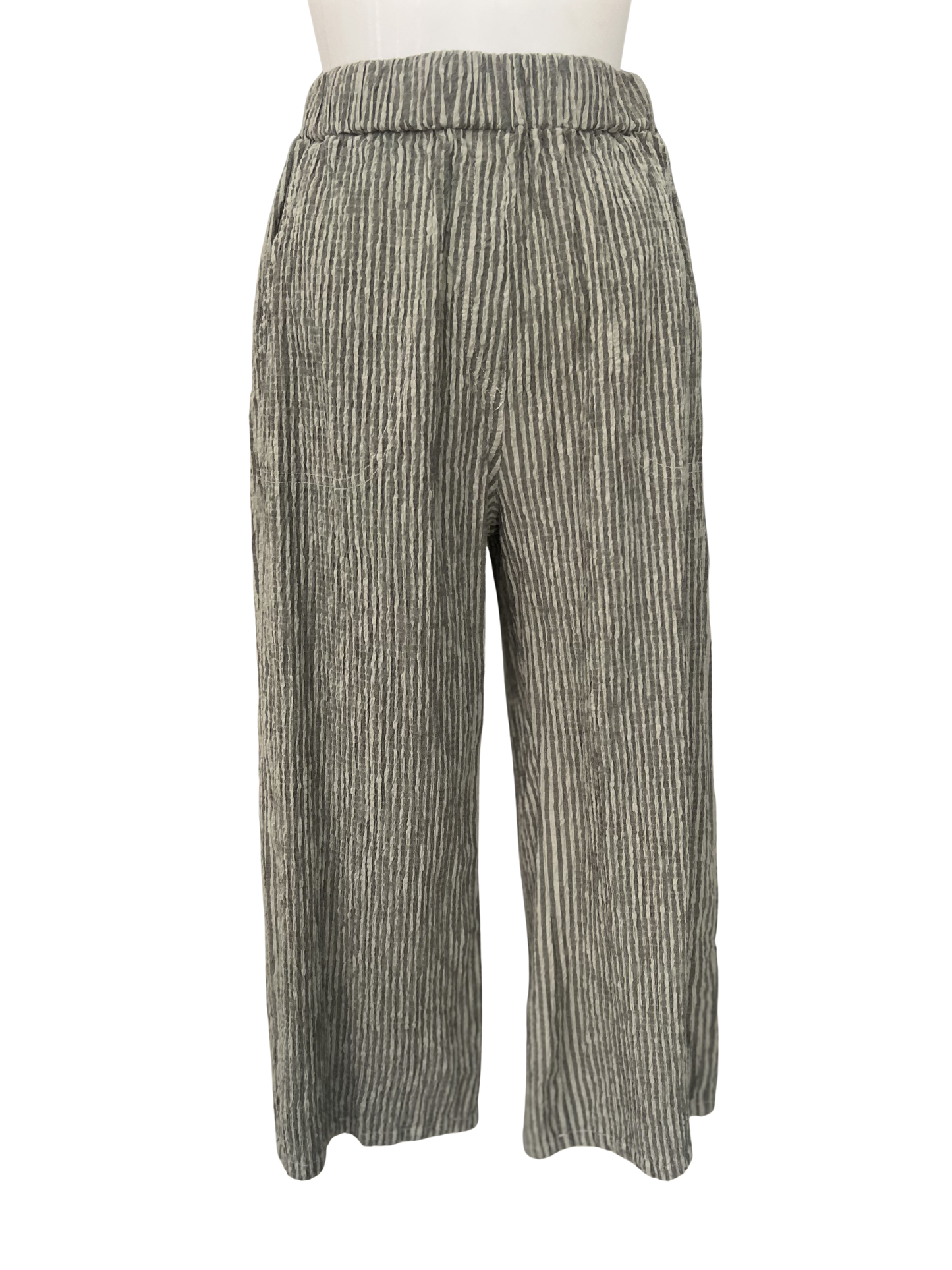 Cut Loose Stripe Crop Trousers