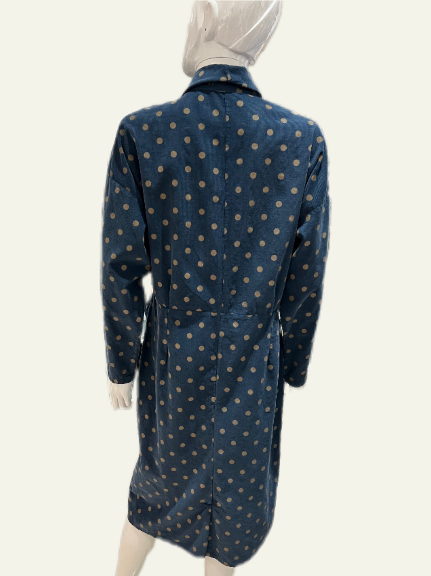 Blueberry Polkadot Cord Navy Dress