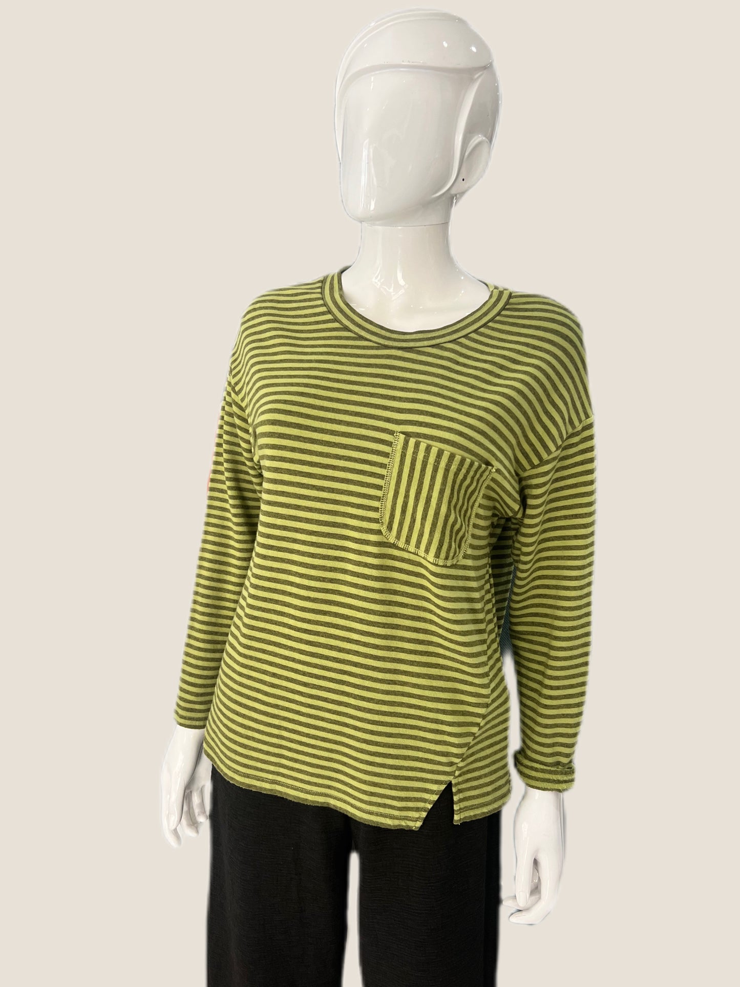 Cut Loose Stripe Pocket Top