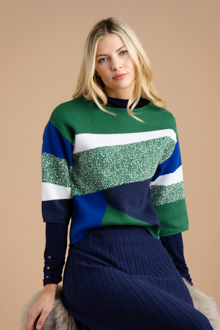 Marble Green Pattern Sweater