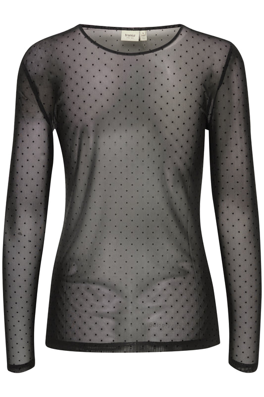 Fransa FxDeta Mesh Dot Top